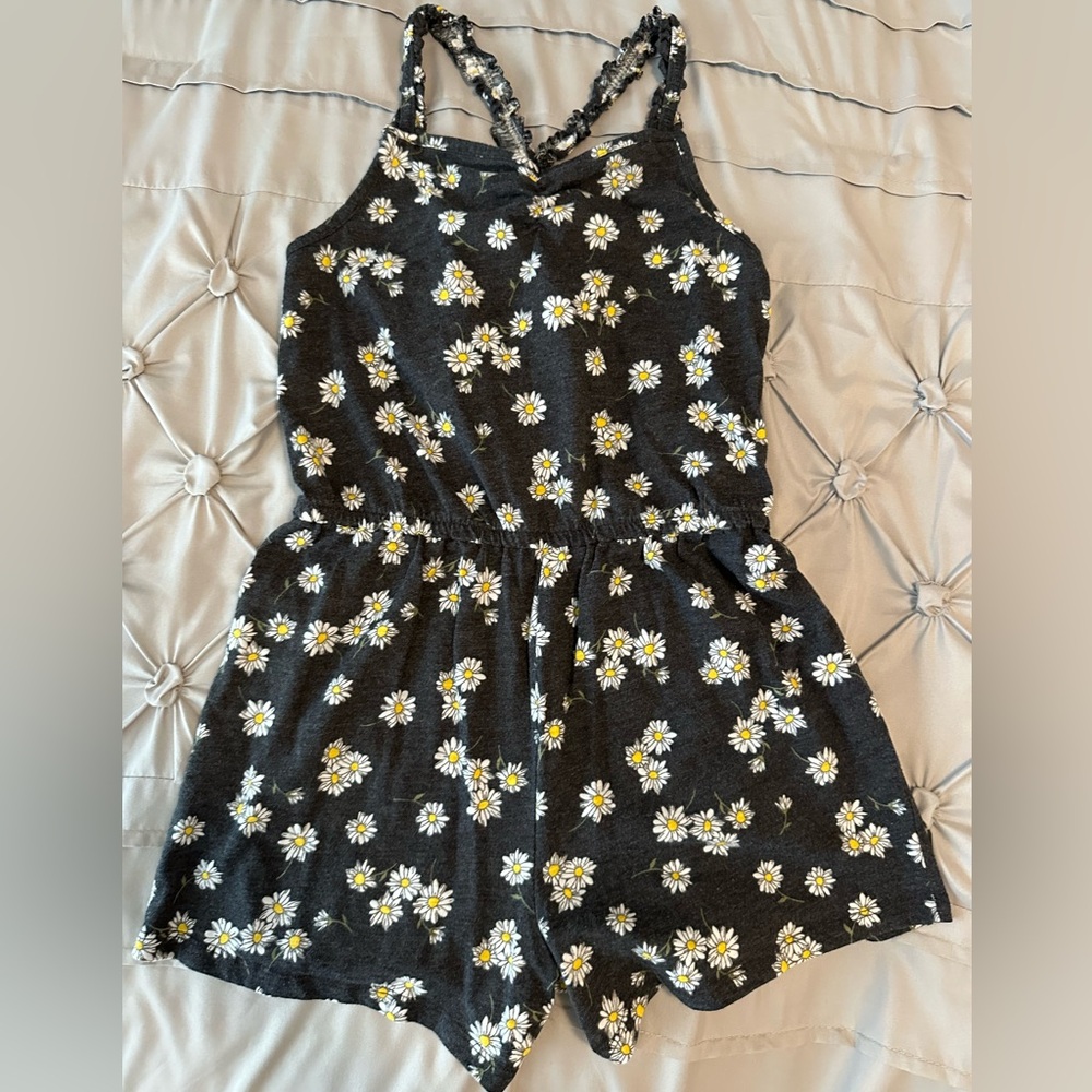 SO Black Floral Kids Romper